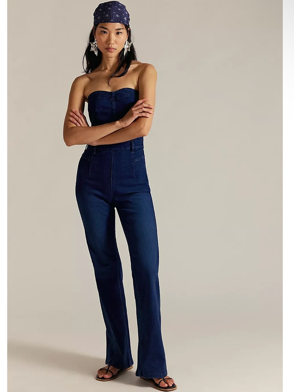 Free People Beckett Denim Jumpsuit NWT